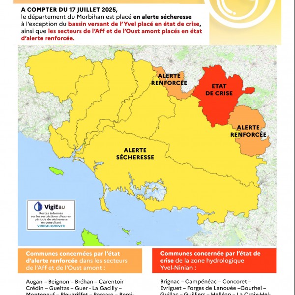 Arrêté Préfectoral alerte sécheresse-Morbihan
